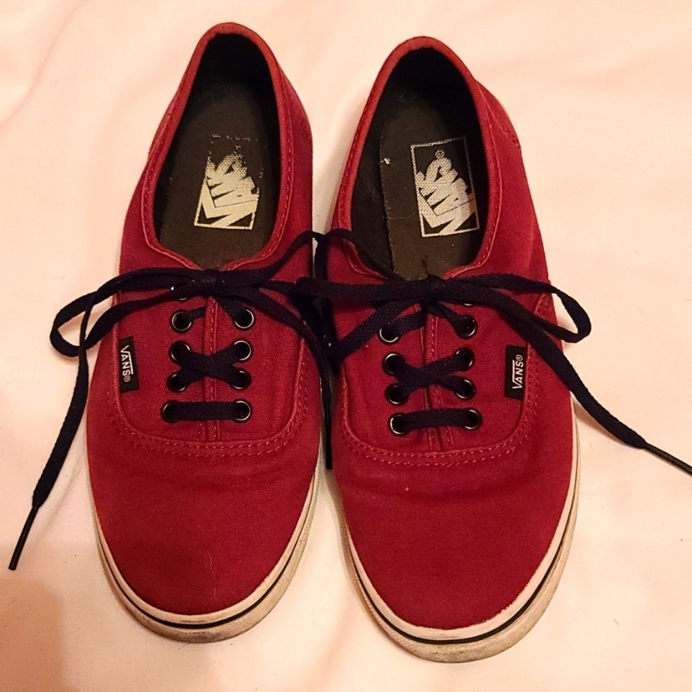 Ladies burgundy pair Van's sneakers
